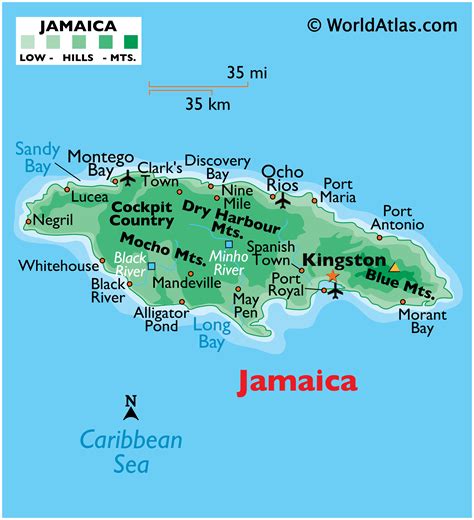 Jamaica Map .